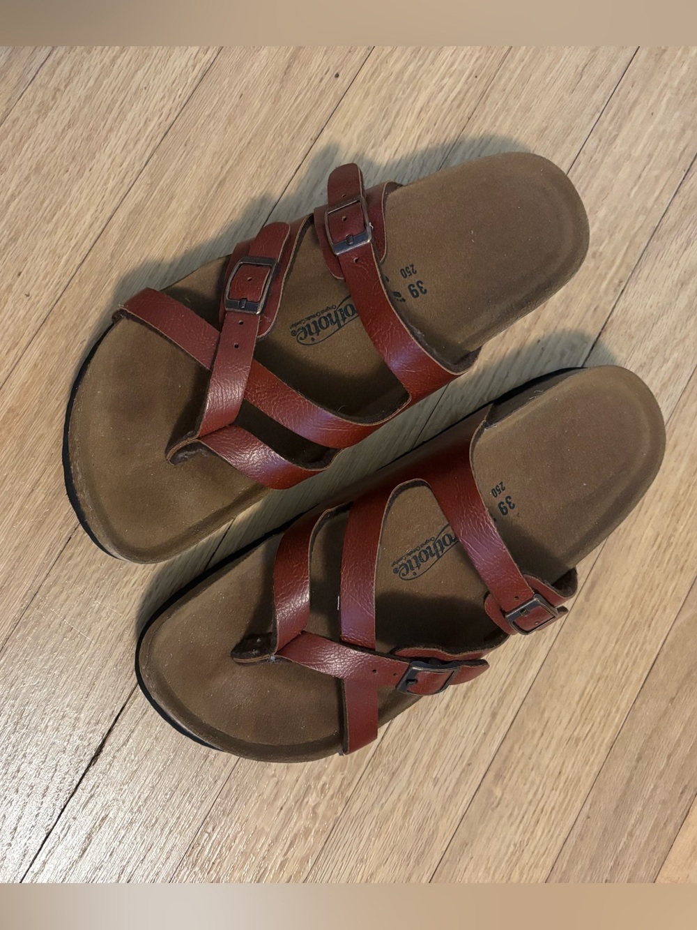 Aerothotic Brown Leather Strappy Slide Sandals | Size 39
